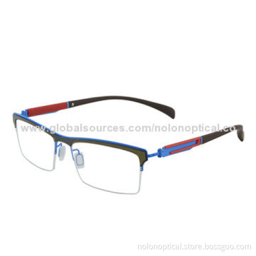 Silicone Temple Stainless Steel, One Piece Frame Combined with Nylon Front